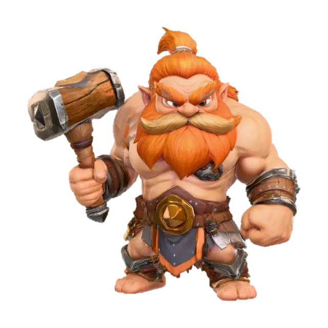 3D model for A 3D image of a chibi-style Dungeons & Dragons giant holding a club.  Action pose.  Thick and bold details.  Highly stylized.  White or transparent background.