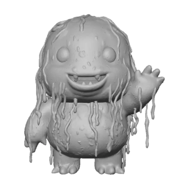 3D model for A 3D image of a chibi-style swamp monster driping with water and seaweed.  It is waving in a friendly fashion. Thick and bold detail.  Muted lighting.  Matte finish.  #Halloween2025