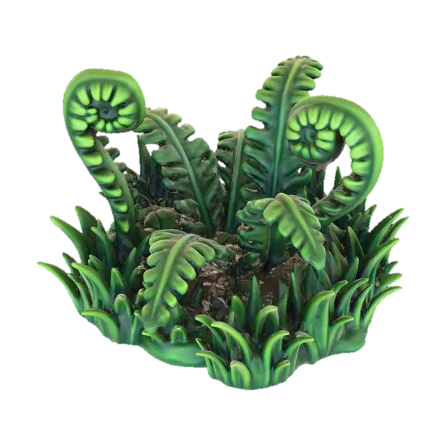 Emerald Fern Cluster-3D-Modell, KI-generiert