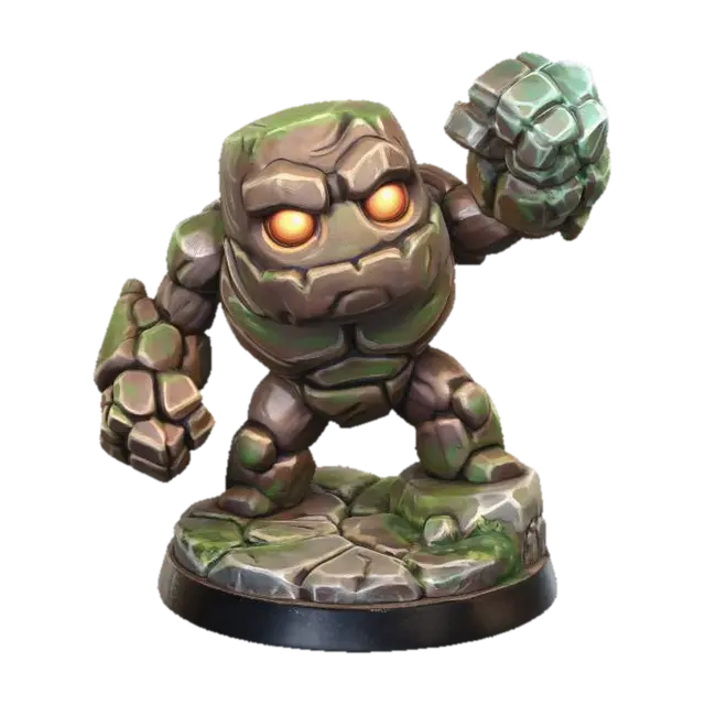 Stonefist Golem - Monstrosity 3D model, vytvořený pomocí AI