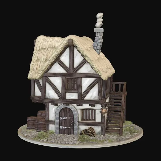 3D model for Thatched Timber Cottage