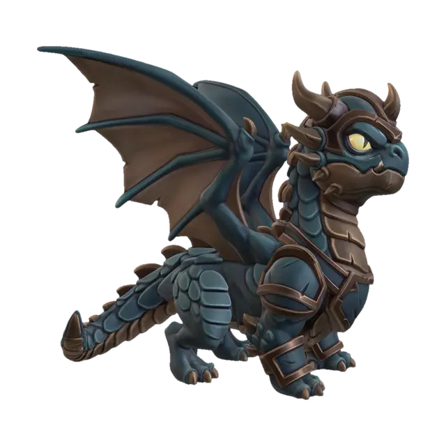A 3D chibi-style adult dragon with large wings spread wide, standing on all four… - Dragonborn 3D model, vytvořený pomocí AI