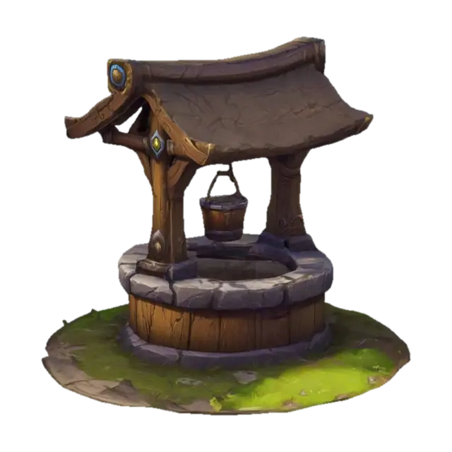 A well, Stylized video game asset, world of warcraft art style 3D model, vytvořený pomocí AI