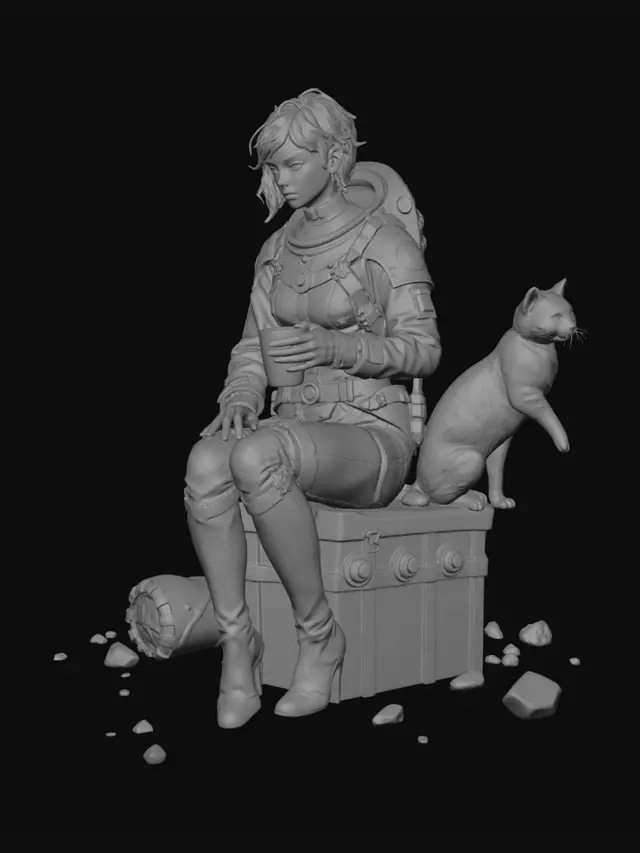 3D model for Dust and Light: The Pilot and the Cat