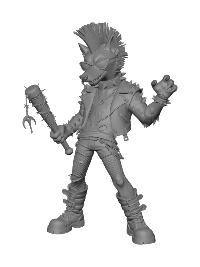 3D model for Neon Punk Wolf