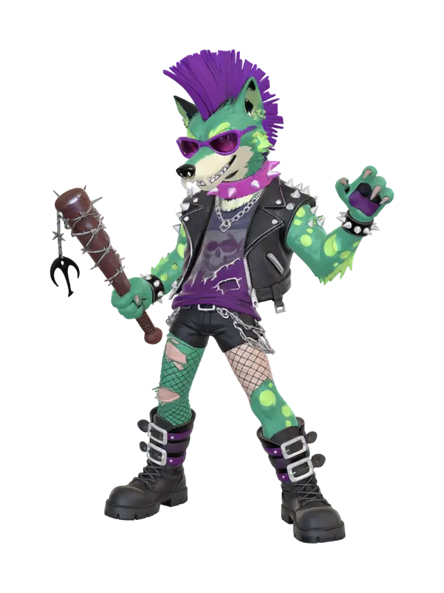 3D model for Neon Punk Wolf