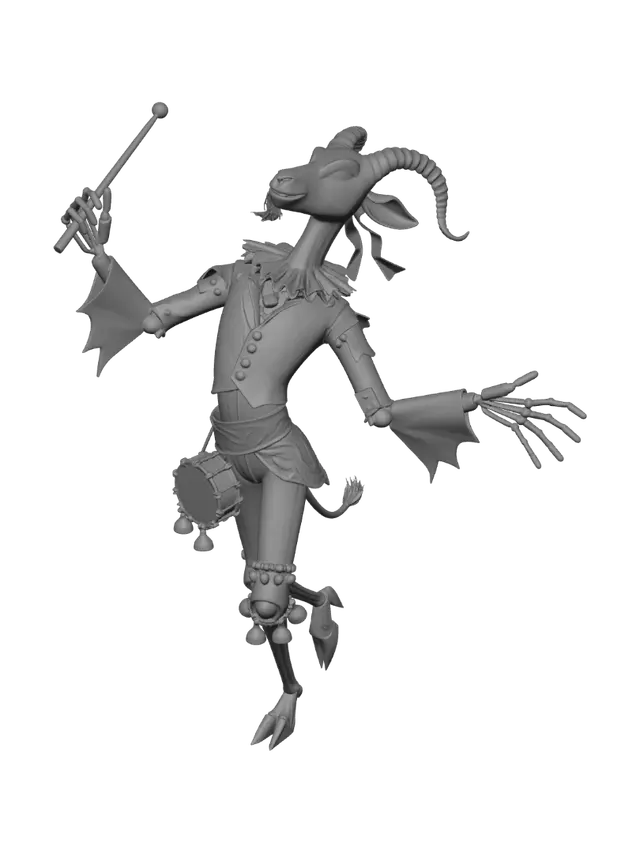 3D model for Harlequin Drummer Marionette