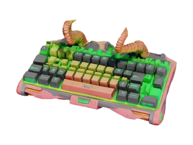 a futuristic keyboard inspired by Ghost in the Shell and Medusa,… - Ghostintheshell 3D model, vytvořený pomocí AI