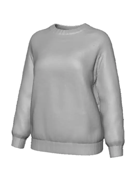 3D model for A cozy, chunky knit sweater, perfect for Thanksgiving celebrations. It features a rich palette of autumnal colors, including deep cranberry red, burnt orange, goldenrod yellow, and warm chestnut brown, woven into a detailed Fair Isle pattern of pumpkins, fall leaves, and cornucopias. Made from a luxurious blend of soft merino wool and cashmere, the sweater has a comfortable, slightly oversized fit, ribbed cuffs and hem, and a comforting textured feel.