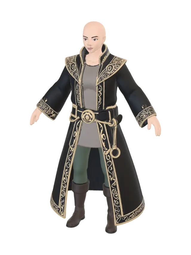 Mage - Spellcasting 3D model, vytvořený pomocí AI