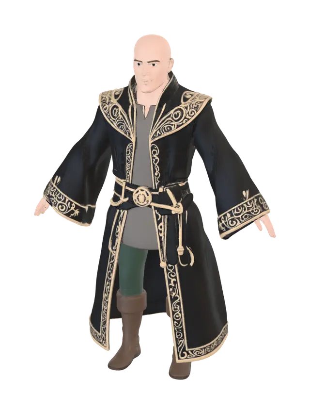 Mage - Spellcasting 3D model, vytvořený pomocí AI