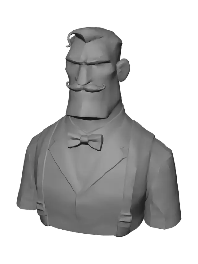 3D model for Dapper Mustached Gentleman