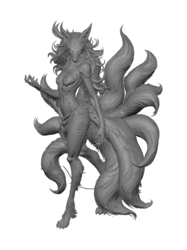 3D model for Moonlit Nine-Tailed Kitsune