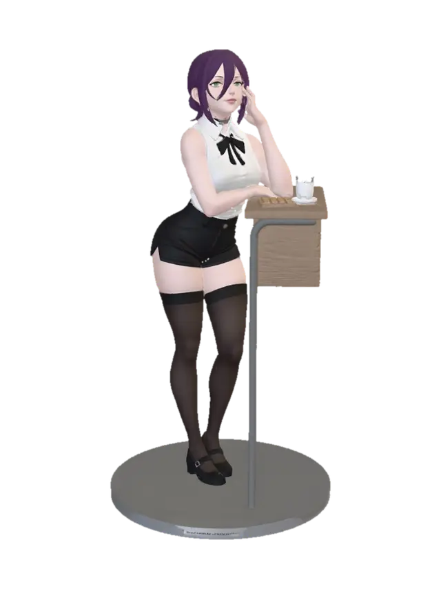 Contemplative Student 3D model, vytvořený pomocí AI