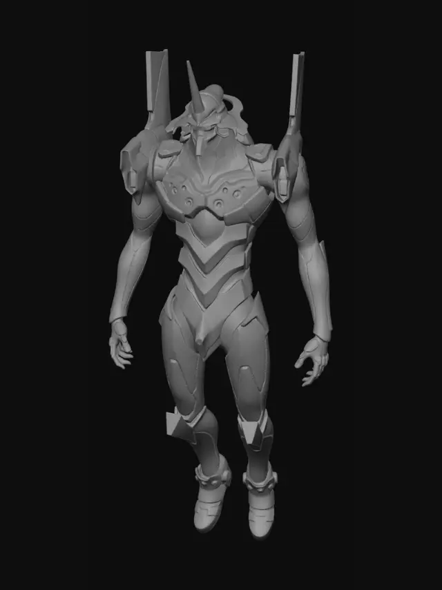 3D model for Ich hätte gern ein 3D Modell des EVA-01 aus dem Anime Neon Genisis Evangelion, wenn möglich ziemlich animegetreu und detailreich