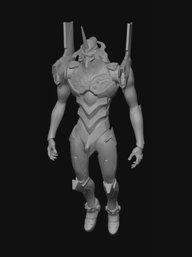 3D model for Ich hätte gern ein 3D Modell des EVA-01 aus dem Anime Neon Genisis Evangelion, wenn möglich ziemlich animegetreu und detailreich