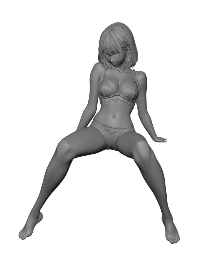 3D model for Blonde in Red Lace