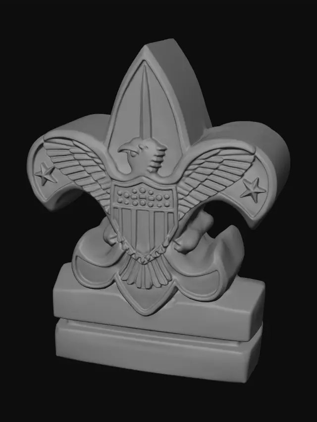 3D model for Eagle Scout Fleur-de-lis pin