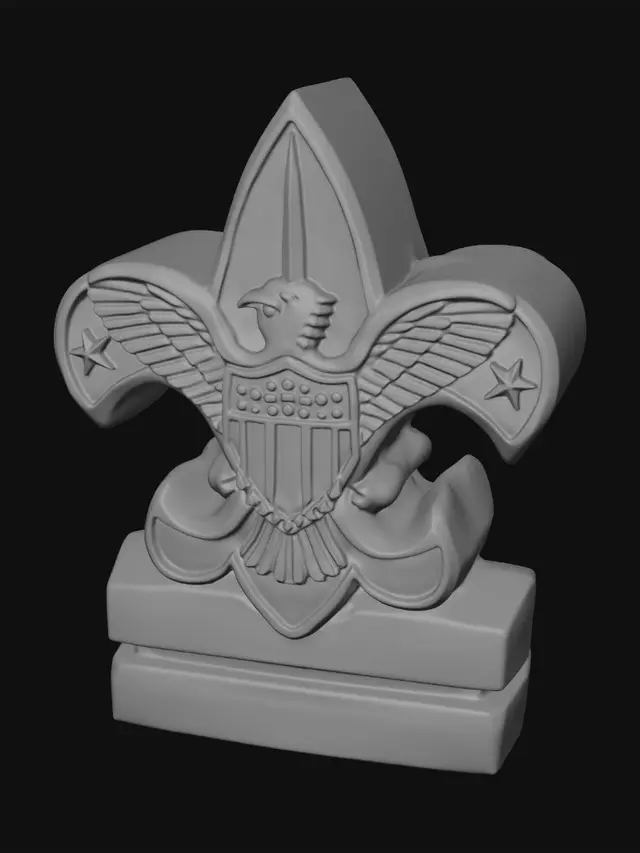 3D model for Eagle Scout Fleur-de-lis pin