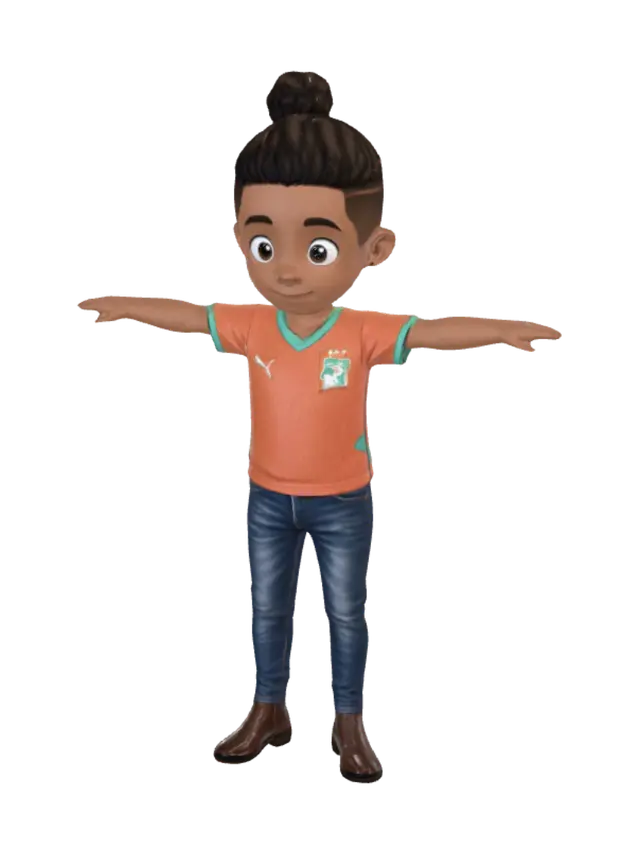 3D model for T-Pose Young Footballer
