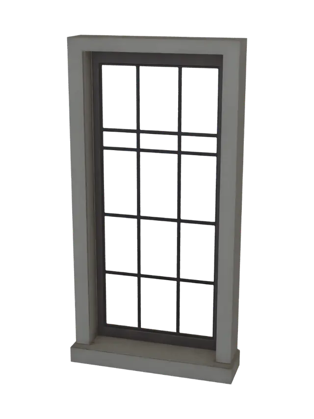 Window Design Blueprint - Technical 3D model, vytvořený pomocí AI