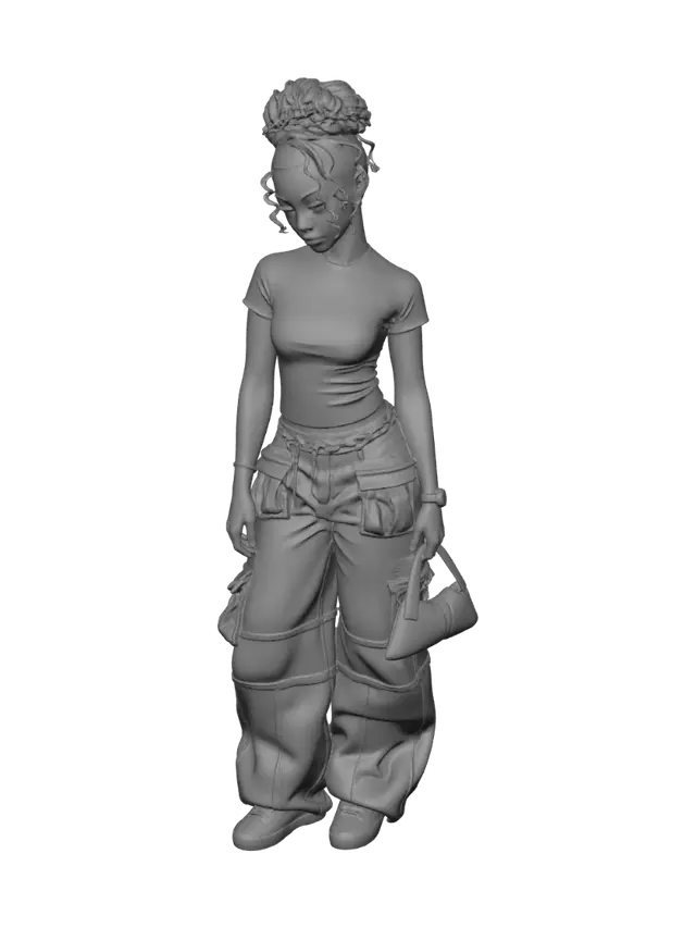 3D model for Urban Denim Cargo Chic