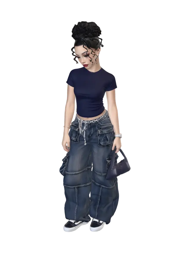 3D model for Urban Denim Cargo Chic