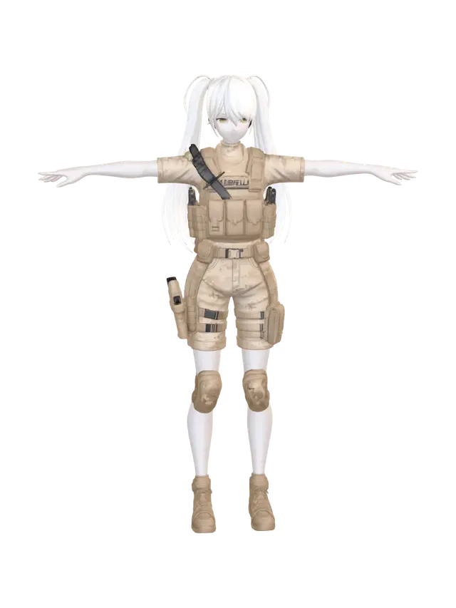 Umbrella Soldier 3D model, vytvořený pomocí AI