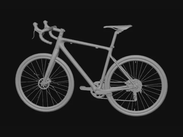 3D model for Crea il modello 3d in .stl di un telaio per bici gravel di taglia L, creando un modello che sia il più leggero possibile ma comunque resistente come quelli in alluminio o fibra di carbonio e tenendo in considerazione che verrà sezionato e stampato in 3d con un filamento tecnico ad alte prestazioni