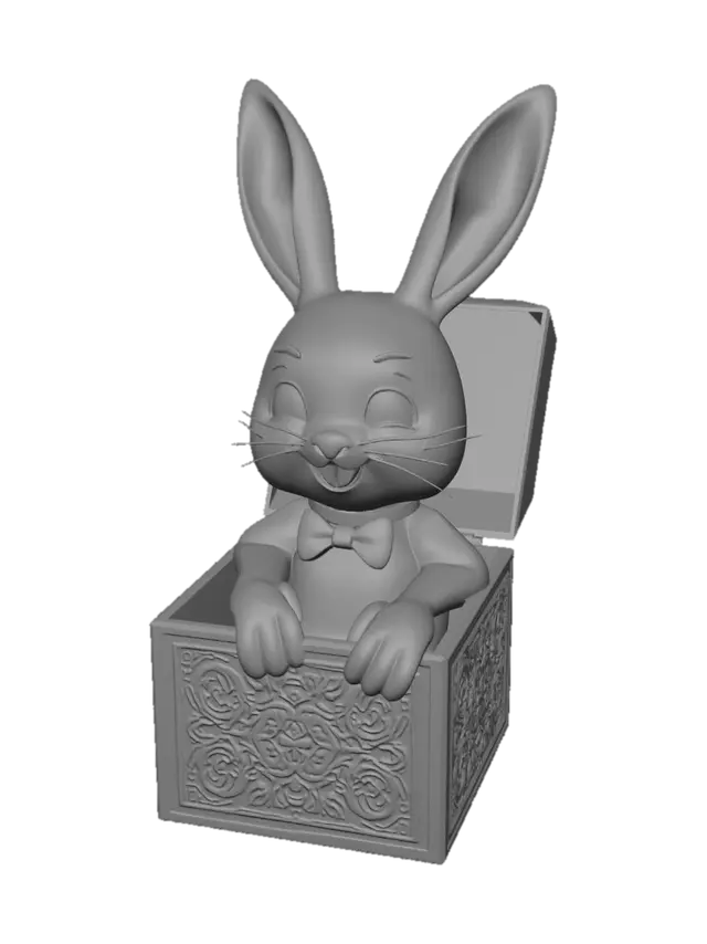 3D model for criar um boneco em forma de coelho e que seja um joao bobo, em tracos finos para impressao 3d