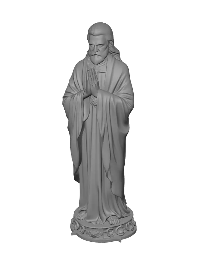 3D model for criar uma imagem humana santificada com as maos a louvar, com base. pronto para imprassao 3d vai