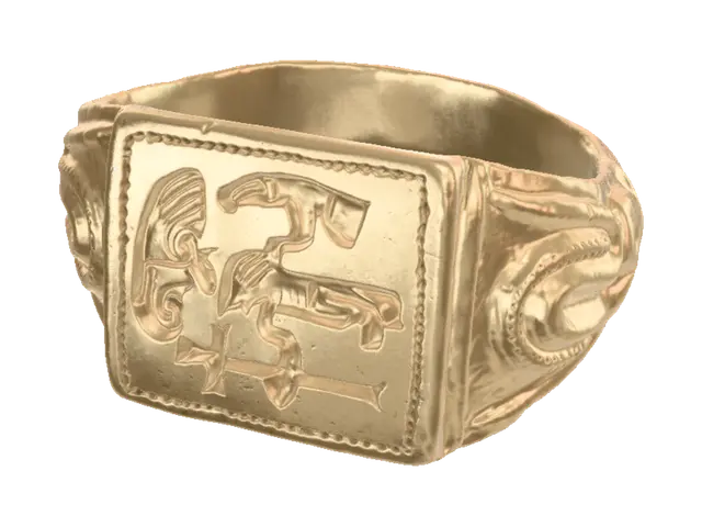 Saffron Walden anglo saxon ring - Seal 3D model, vytvořený pomocí AI