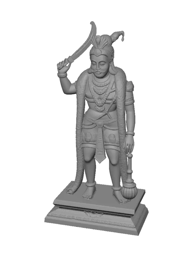 3D model for Sword-Wielding Hindu Warrior