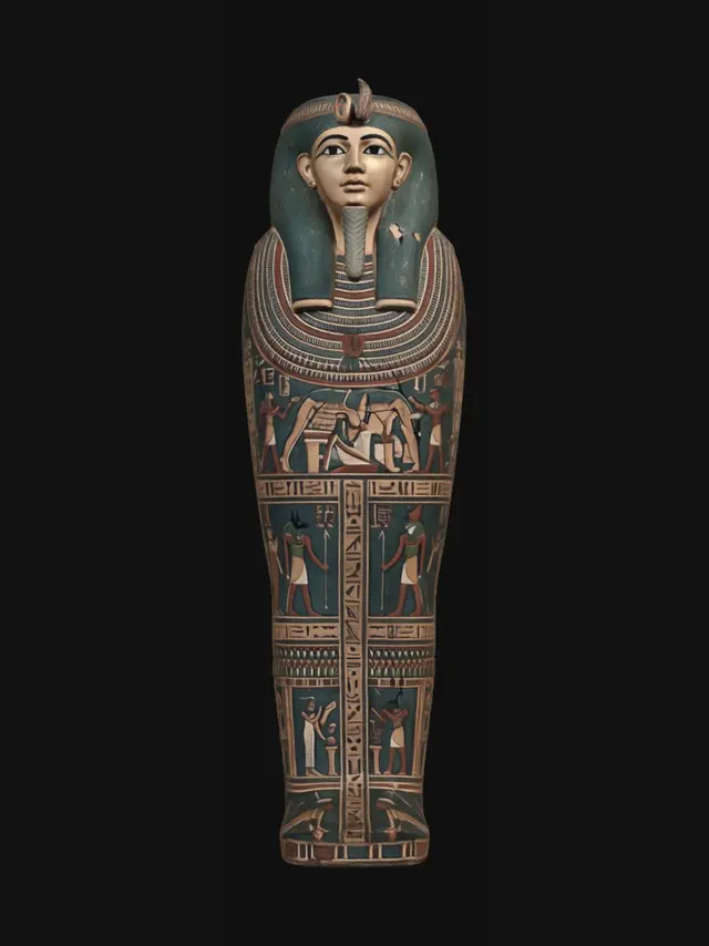 3D model for Ancient Egyptian painted mummy sarcophagus
