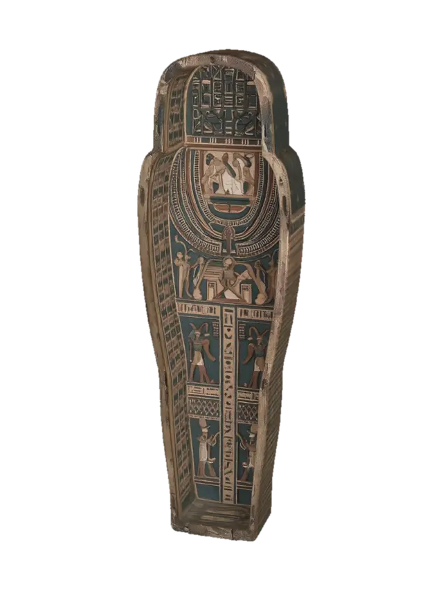 Ancient Egyptian Sarcophagus - Funerary 3D model, vytvořený pomocí AI