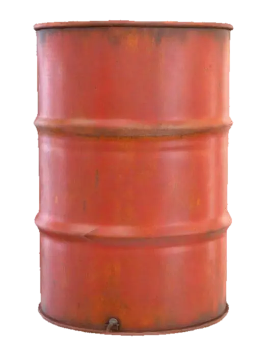 3D model for a oil barrel red rusty 4K textures 4K PBR and (3d scan like)