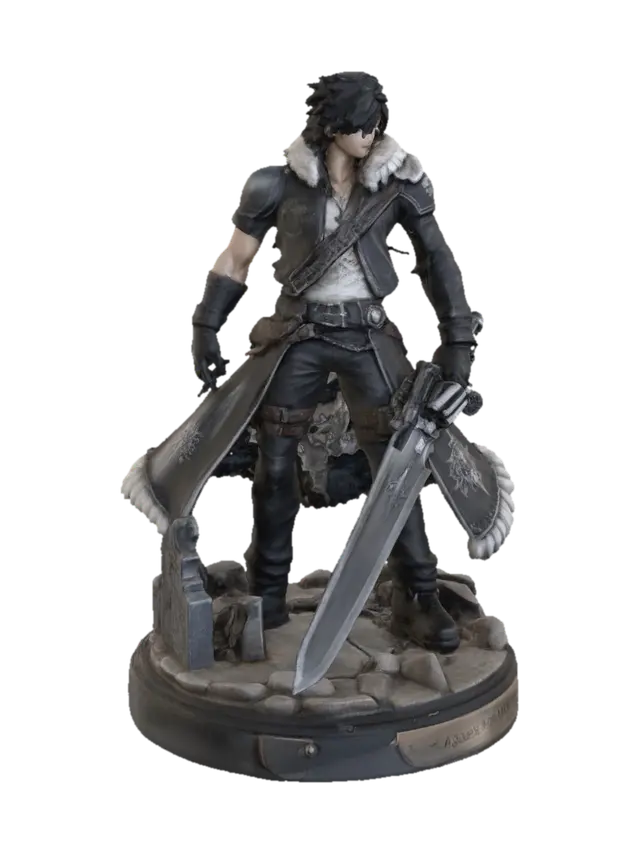 Zack Fair x Squall Leonhart - Crossover 3D model, vytvořený pomocí AI