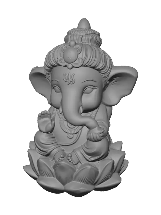 3D model for Ganesha on a Lotus