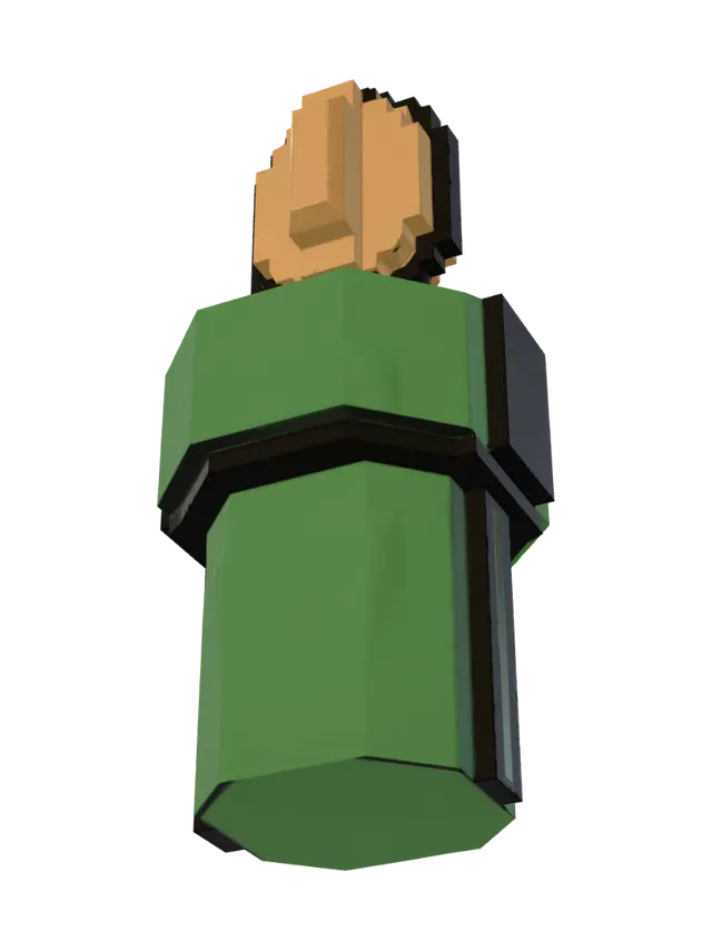3D model for Gold Coin Over Green Pipe