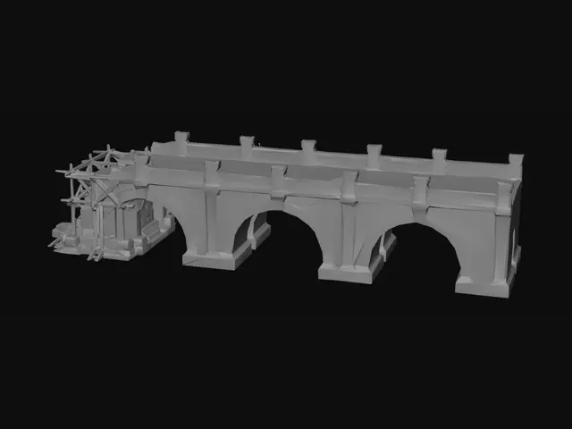 3D model for Stone Arch Bridge Under Construction