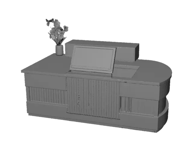 3D model for Minimalist White Reception with Orchid