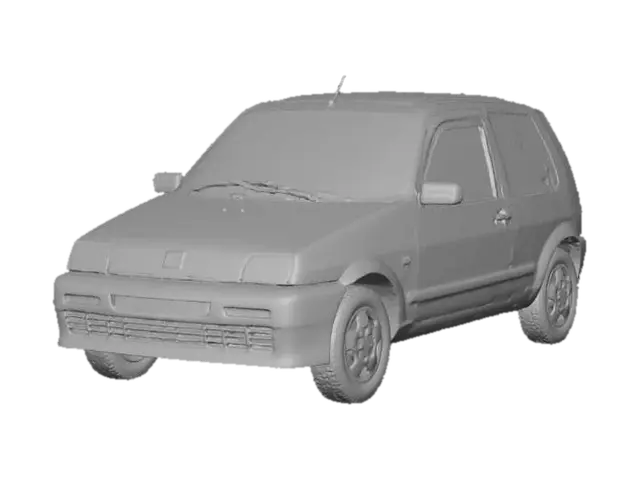 3D model for White Compact Classic Car