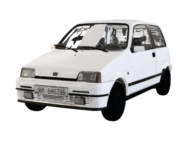 3D model for White Fiat Uno in studio