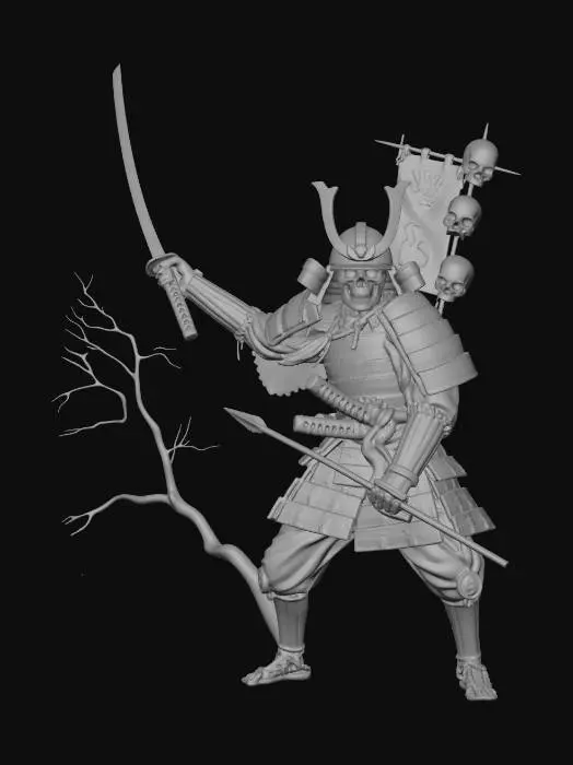 3D model for Crimson Banner of the Skull Samurai