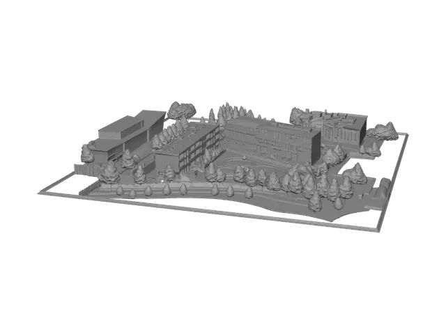 3D model for Heart-Shaped Garden Courtyard