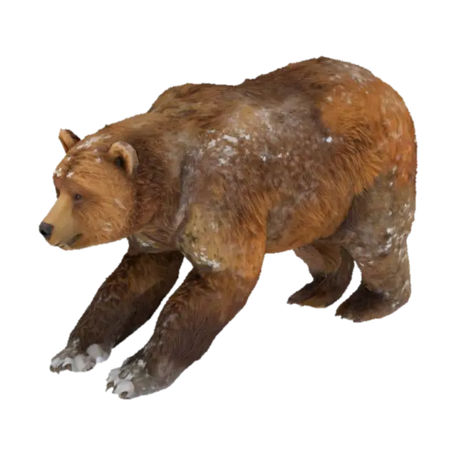 Snowy Bear Stroll 3D model, vytvořený pomocí AI