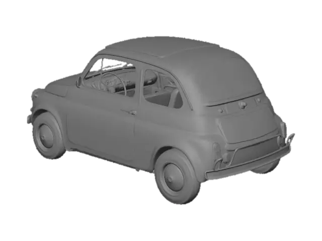 3D model for Vintage Yellow Fiat 500