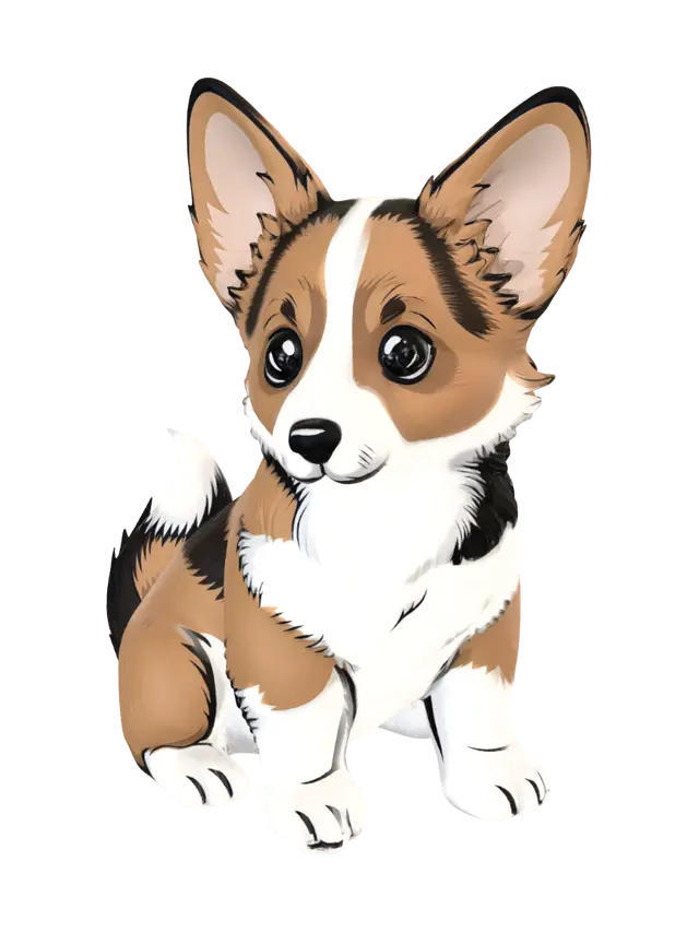 3D model for Peekaboo Corgi