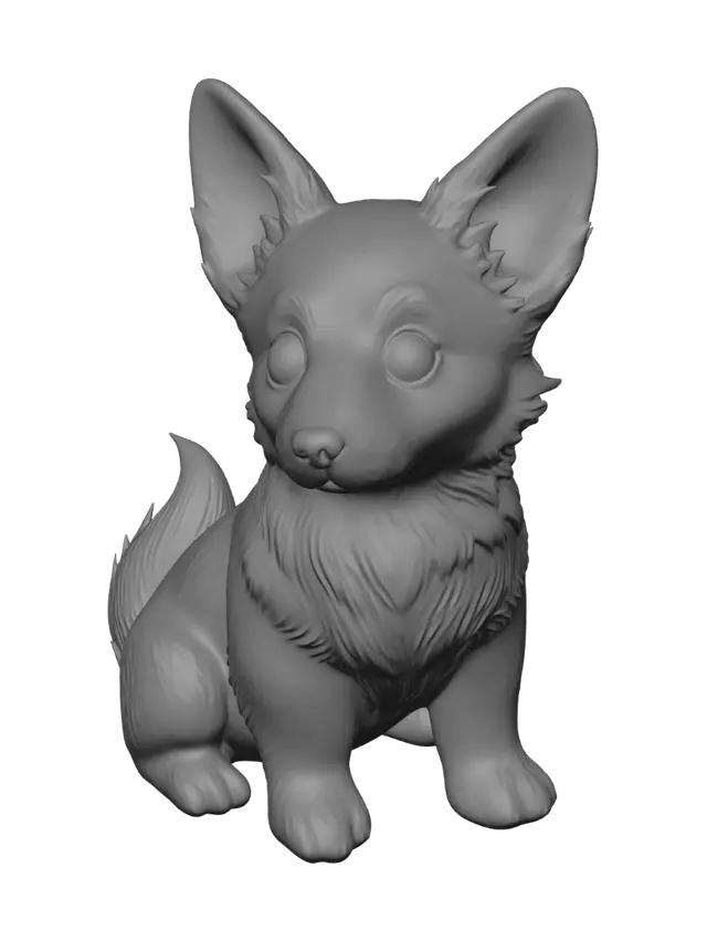 3D model for Peekaboo Corgi