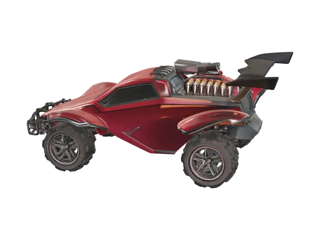 Stylized Octane Rocket League 3D model, vytvořený pomocí AI